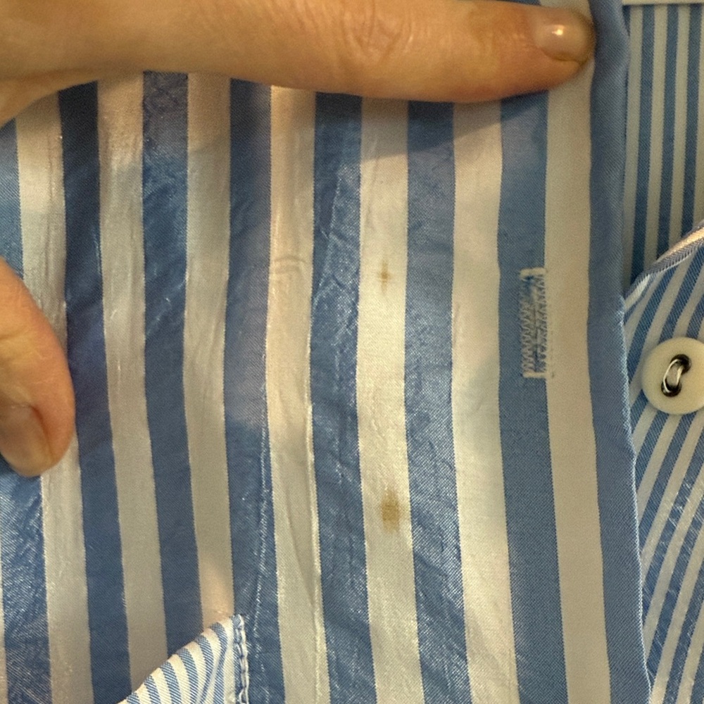 Vintage Blue Striped Shirt Dress California Design by Dorothy Samuel - Picture 3 of 3